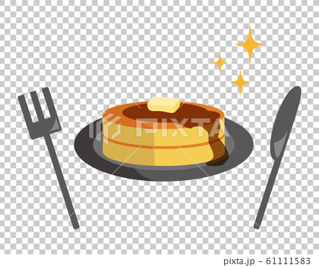 皿 ナイフ フォーク パンケーキのイラスト素材