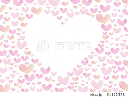 水彩風ハートのフレーム 61112528