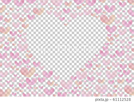 水彩風ハートのフレーム 61112528