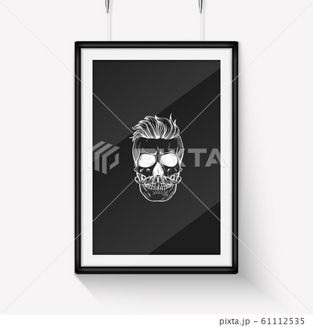 Skull with moustaches and beard 61112535
