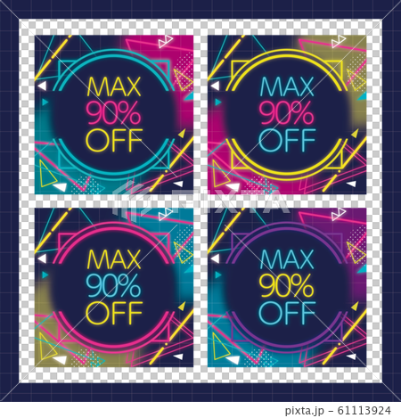 霓虹燈90％OFF橫幅（正方形） 61113924