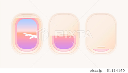 Set of aircraft windows. 61114160