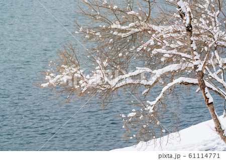 冬の五色沼（毘沙門沼）　福島県北塩原村 61114771