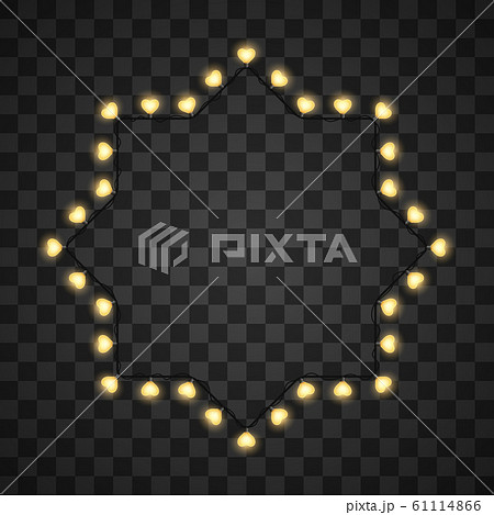 Hearts light bulbs isolated on transparent background, vector illustration 61114866