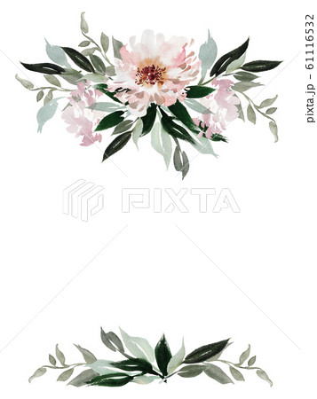 Greeting card with watercolor flowers handmade. 61116532
