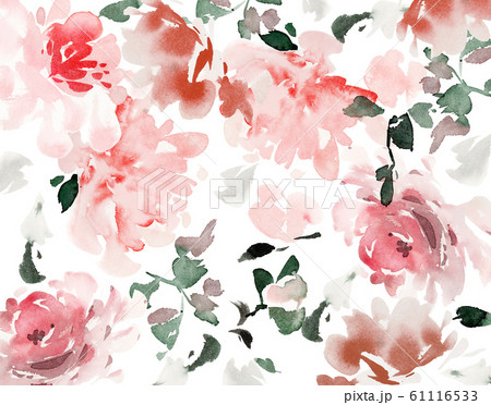 Greeting card with watercolor flowers handmade. 61116533