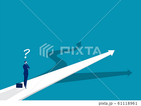 New way concept. Beginning journey adventures and opportunities. Businessman on road outdoor. illustration 61118961