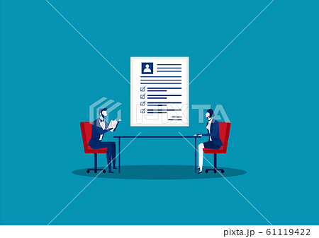 Woman on a job interview , candidate for a job. Recruitment manager. 61119422