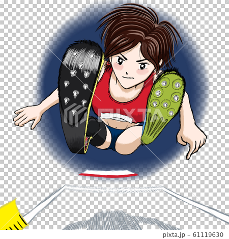 パラアスリート陸上幅跳び04のイラスト素材 パラアスリート陸上幅跳び04のイラスト素材