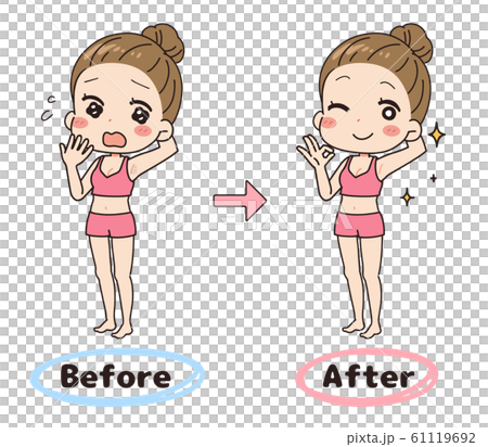 Set illustration of waste hair before and after 61119692