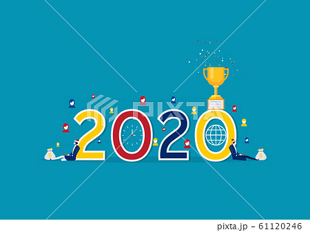 Business social media network 2020 concept. Vector illustration can be used for topics like New Year, 61120246