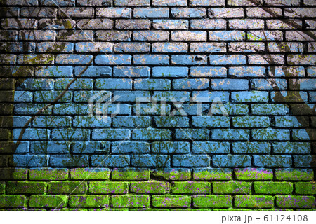 レンガに書かれた桜　壁画調合成 61124108