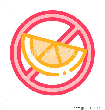 Allergen Free Sign Citrus Vector Thin Line Icon 61131642