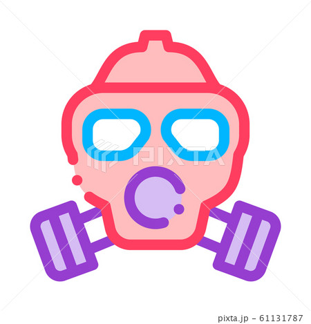 Safe Life Gaz Dirty Air Mask Vector Thin Line Icon Safe Life Gaz Dirty Air Mask Vector Thin Line Icon 61131787