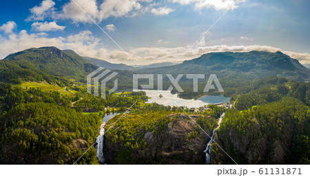 Beautiful Nature Norway. Latefossen Waterfall Odda Beautiful Nature Norway. Latefossen Waterfall Odda 61131871