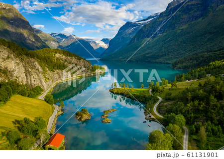 lovatnet lake Beautiful Nature Norway. 61131901