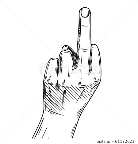 Hand Middle Finger Fuck You Symbol Sketchのイラスト素材