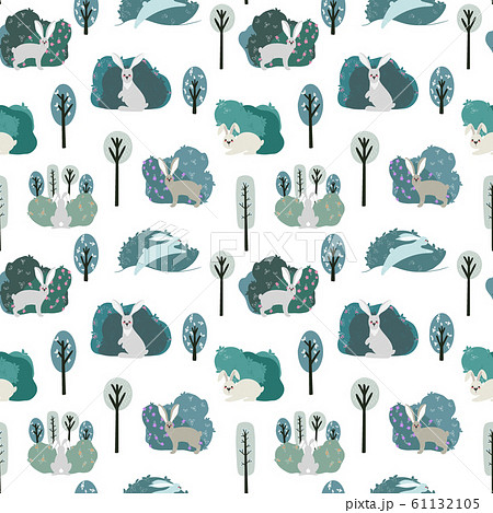 Seamless pattern with rabbit, hare Seamless pattern with rabbit, hare 61132105