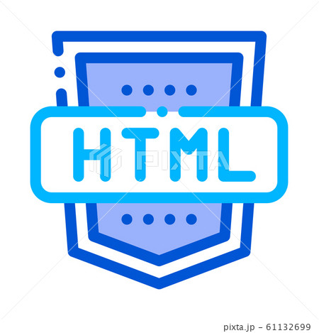 Coding Language Html System Vector Thin Line Iconのイラスト素材