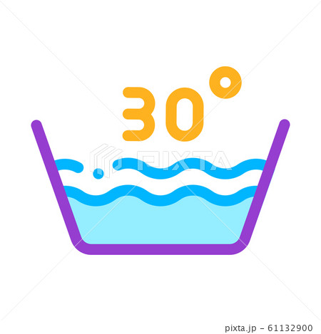 Laundry Thirty Degrees Celsius Vector Line Icon Laundry Thirty Degrees Celsius Vector Line Icon 61132900