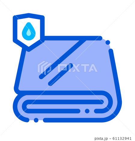 Waterproof Material Fabric Towel Vector Line Icon Waterproof Material Fabric Towel Vector Line Icon 61132941