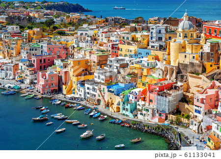 Colorful houses on Procida island, Naples, Italy 61133041