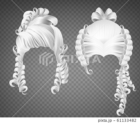 White curly girl wig, women rococo hairstyle 61133482