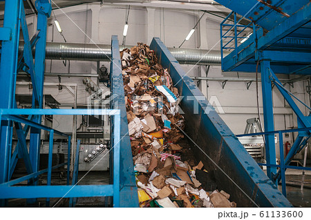 Waste recycling plant. Garbage sorting Waste recycling plant. Garbage sorting 61133600