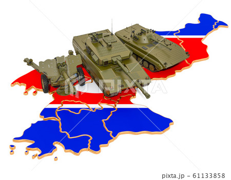 Combat vehicles on North Korean map 61133858