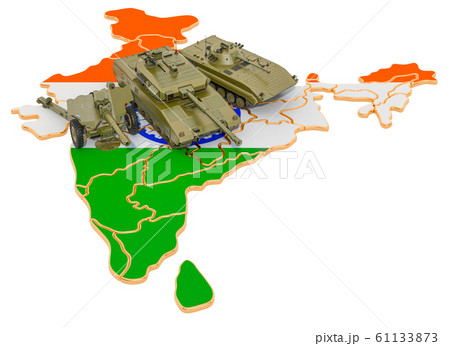 Combat vehicles on Indian map 61133873