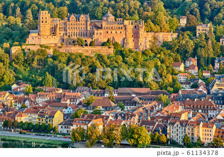 Heidelberg town on Neckar river, Germany 61134378