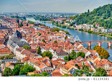 Heidelberg town on Neckar river, Germany 61134381