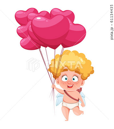Happy Valentine's Day. Funny Cupid kid Happy Valentine's Day. Funny Cupid kid 61134435