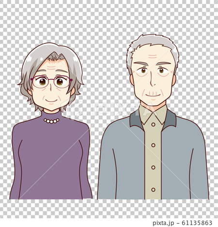 Anime touch old couple 2 people - Stock Illustration [61135863] - PIXTA