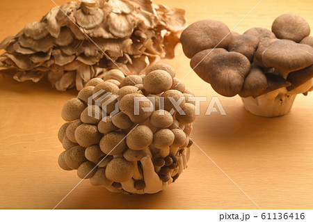3種のきのこ　しめじ　舞茸　霜降り平茸 61136416