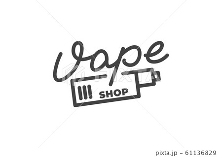 Vape shop logo. Vape lettering badge emblem design 61136829