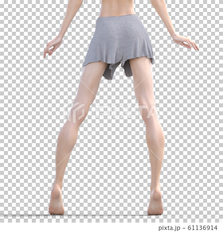 美しい脚の女性　perming3DCG イラスト素材 61136914