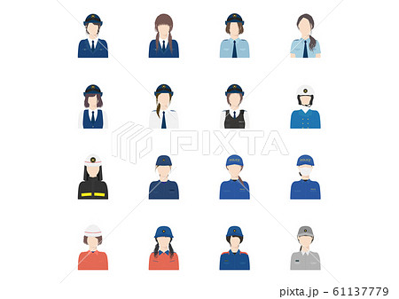 警察官と消防士の女性のアバター 61137779