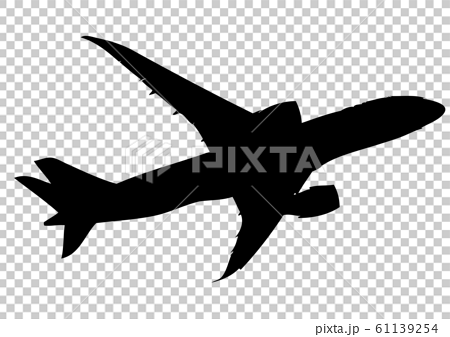 飛行機 旅客機のシルエット のイラスト素材