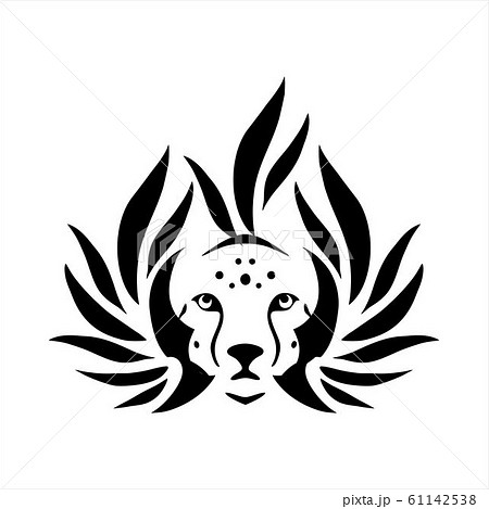 Tribal Tattoo Viking Tiger Head Illustration Andのイラスト素材