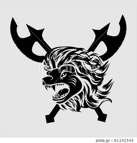 tribal tattoo viking lion head illustration and 61142543