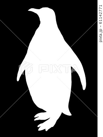 ペンギンのシルエットのイラスト素材
