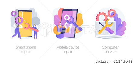 Personal device repair services vector concept metaphors. 61143042