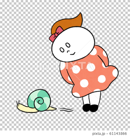 カタツムリを見る女の子 カタツムリを見る女の子 61143866