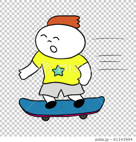 スケートボードをする男の子のイラスト素材