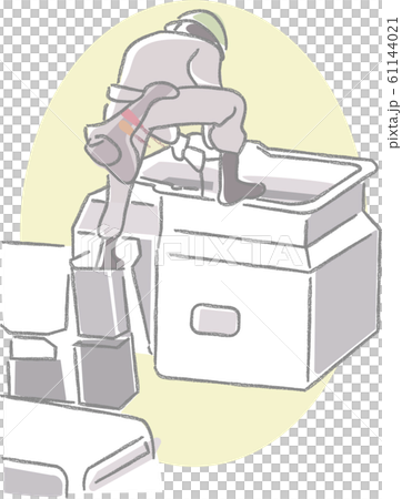 電気工事をする作業員のイラスト素材