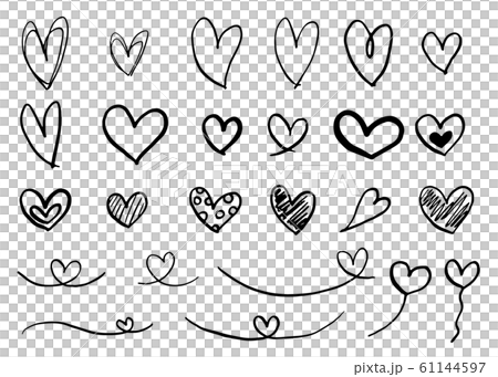 Hand Drawn Heart Icon Set Stock Illustration