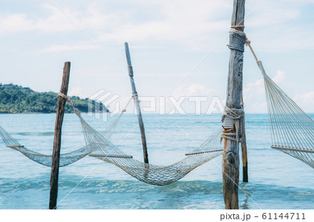 Hammock at sea. Hammock at sea. 61144711