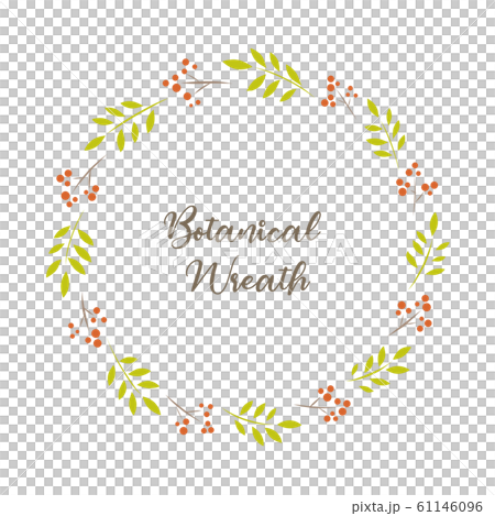 花圈，葉子和堅果的插圖 61146096