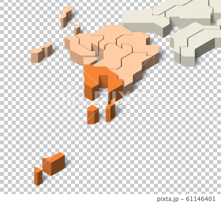 日本地図 九州地方 鹿児島県のイラスト素材 61146401 Pixta